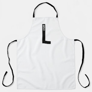 Modernes Personalisiertes Fettmonogramm und Name Schürze