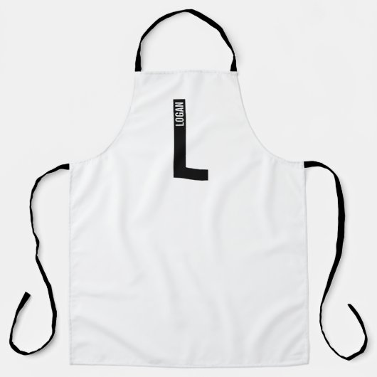 Modernes Personalisiertes Fettmonogramm und Name Schürze (Vorderseite)