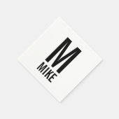 Modernes Personalisiertes Fettmonogramm und Name Serviette (Ecke)