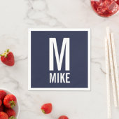 Modernes Personalisiertes Fettmonogramm und Name Serviette (Beispiel)