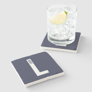 Modernes Personalisiertes Fettmonogramm und Name Steinuntersetzer