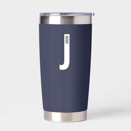 Modernes Personalisiertes Fettmonogramm und Name Thermobecher (Links)