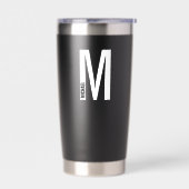 Modernes Personalisiertes Fettmonogramm und Name Thermobecher (Links)
