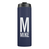 Modernes Personalisiertes Fettmonogramm und Name Thermosbecher (Vorderseite)