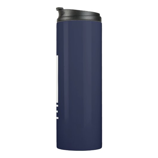 Modernes Personalisiertes Fettmonogramm und Name Thermosbecher (Nach rechts gedreht)