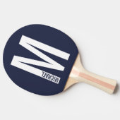 Modernes Personalisiertes Fettmonogramm und Name Tischtennis Schläger (Seitenansicht)