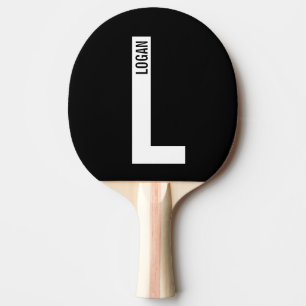 Modernes Personalisiertes Fettmonogramm und Name Tischtennis Schläger