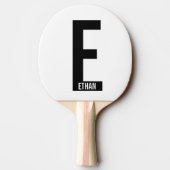 Modernes Personalisiertes Fettmonogramm und Name Tischtennis Schläger (Rückseite)