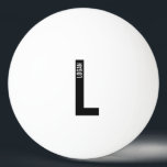 Modernes Personalisiertes Fettmonogramm und Name Tischtennisball<br><div class="desc">Modernes Monogram Design mit personalisiertem Monogramm-Buchstaben "L" und Namen im modernen fett formatierten Sans Serif Schriftart Stil. Perfektes Geschenk für ihn,  Vatertag Geschenk und mehr.</div>