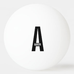Modernes Personalisiertes Fettmonogramm und Name Tischtennisball