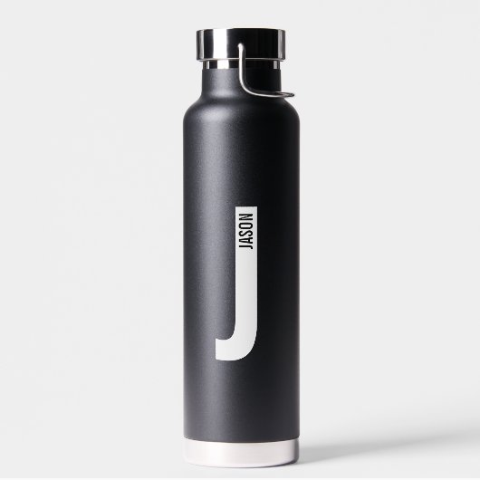 Modernes Personalisiertes Fettmonogramm und Name Trinkflasche (Links)