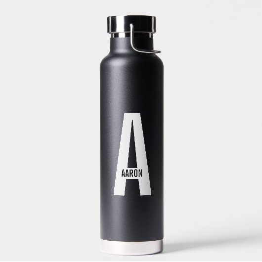 Modernes Personalisiertes Fettmonogramm und Name Trinkflasche (Links)