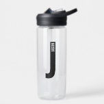 Modernes Personalisiertes Fettmonogramm und Name Trinkflasche<br><div class="desc">Modernes Monogram Design mit personalisiertem Monogramm Buchstaben "J" und Namen im modernen fett formatierten Sans Serif Schriftart Stil. Perfektes Geschenk für ihn,  Vatertag Geschenk und mehr.</div>