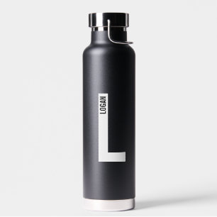 Modernes Personalisiertes Fettmonogramm und Name Trinkflasche
