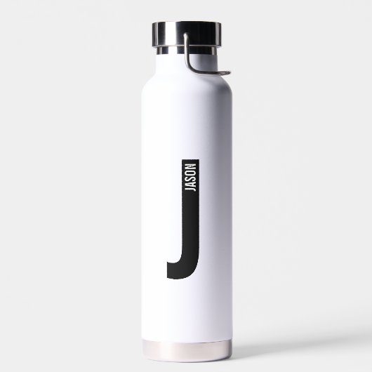 Modernes Personalisiertes Fettmonogramm und Name Trinkflasche (Links)