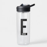 Modernes Personalisiertes Fettmonogramm und Name Trinkflasche<br><div class="desc">Modernes Monogram Design mit personalisiertem Monogramm Buchstaben "E" und Namen im modernen fett formatierten Sans Serif Schriftart Stil. Perfektes Geschenk für ihn,  Vatertag Geschenk und mehr.</div>