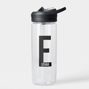 Modernes Personalisiertes Fettmonogramm und Name Trinkflasche