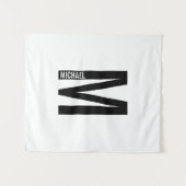 Modernes Personalisiertes Fettmonogramm und Name Wandteppich (Vorderseite (Horizontal))