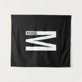 Modernes Personalisiertes Fettmonogramm und Name Wandteppich (Vorderseite (Horizontal))