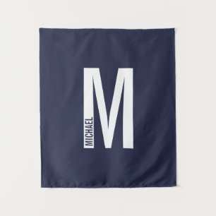 Modernes Personalisiertes Fettmonogramm und Name Wandteppich