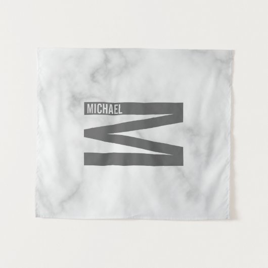 Modernes Personalisiertes Fettmonogramm und Name Wandteppich (Vorderseite (Horizontal))