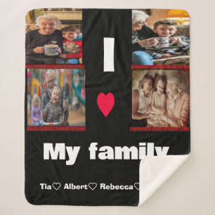 Modernes Personalisiertes Foto Collag Sherpa Blank Sherpadecke