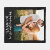 Modernes Personalisiertes Foto Elegantes Skriptang Fleecedecke (Vorderseite (Horizontal))