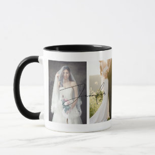 Modernes Personalisiertes Foto Hochzeit Elegant Tasse