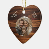 Modernes Personalisiertes Foto Holzkornherz Keramik Ornament (Links)