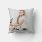 Modernes Personalisiertes Foto Monogram Kissen (Rückseite)