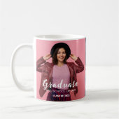 Modernes Personalisiertes Foto Script Graduate Kaffeetasse (Links)