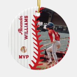 Modernes PERSONALISIERTES Foto - Softball-Baseball Keramik Ornament