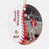 Modernes PERSONALISIERTES Foto - Softball-Baseball Keramik Ornament (Links)