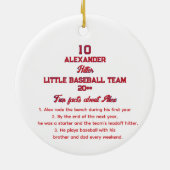 Modernes PERSONALISIERTES Foto - Softball-Baseball Keramik Ornament (Hinten)