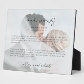 Modernes Personalisiertes Foto Wedding Vows Plaque Fotoplatte (Seite)