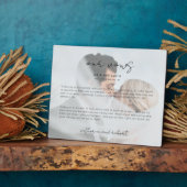 Modernes Personalisiertes Foto Wedding Vows Plaque Fotoplatte (Seite)