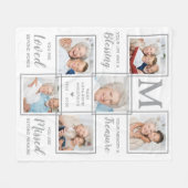 Modernes Personalisiertes Gedicht 6 FotoCollage Fleecedecke