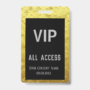 Modernes Personalisiertes Gold Black VIP Access Ab Ausweis