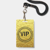Modernes Personalisiertes Gold VIP All Access Konz Ausweis (Vorderseite mit Schlüsselband)