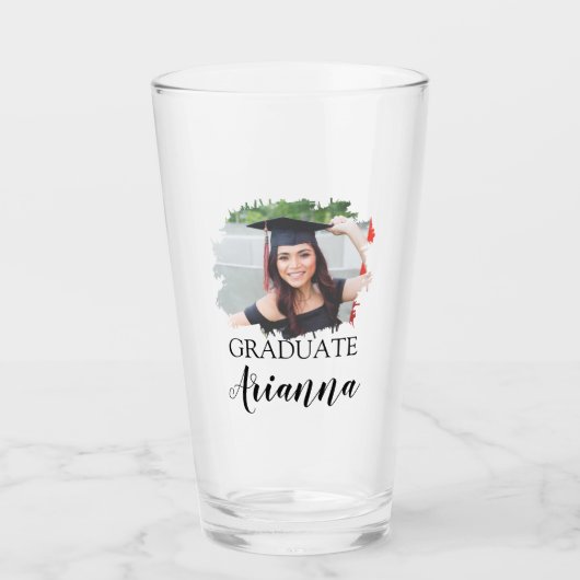 Modernes Personalisiertes Graduate Foto Glas (Vorderseite)