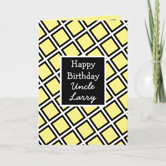 Modernes Personalisiertes Happy Birthday Uncle Karte (Vorderseite)