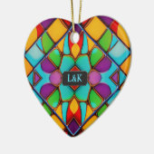 Modernes personalisiertes Hartglas Keramik Ornament (Links)