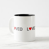 Modernes Personalisiertes Herzstück Zweifarbige Tasse (Vorderseite Links)