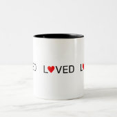 Modernes Personalisiertes Herzstück Zweifarbige Tasse (Mittel)