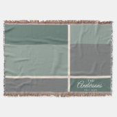 Modernes Personalisiertes Hochzeitsammendatum Grün Decke (Vorderseite)