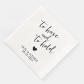 Modernes Personalisiertes Hochzeitsamt Serviette (Ecke)