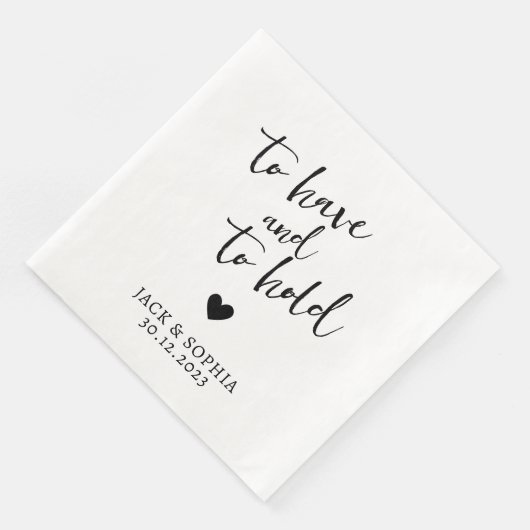 Modernes Personalisiertes Hochzeitsamt Serviette (Ecke)