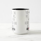Modernes Personalisiertes Hochzeitspaar Name Rosa  Tasse (Zentrum)