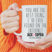 Modernes Personalisiertes Hochzeitspaar Name Rosa  Tasse