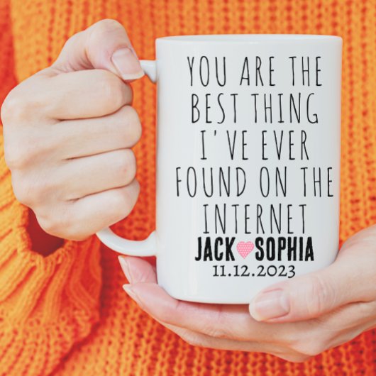 Modernes Personalisiertes Hochzeitspaar Name Rosa  Tasse